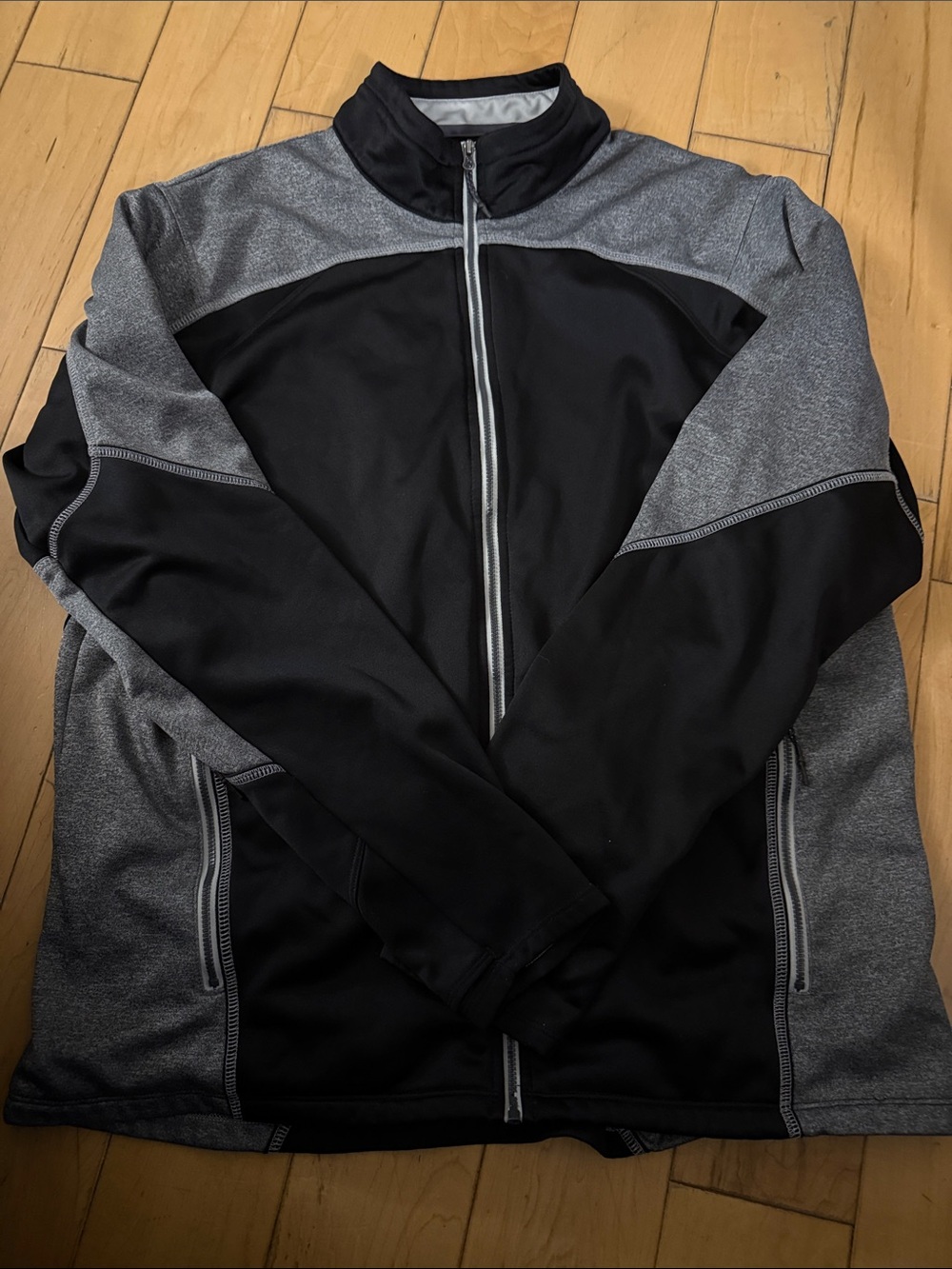 Men's Performance Full-Zip Jacket in Black and Gray